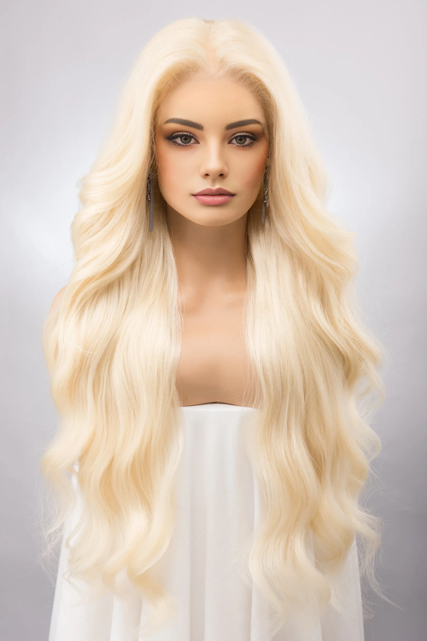 Light Blonde Wavy Lace Front Synthetic Wig Irina sold by Her Wig Closet product image thumbnail 2