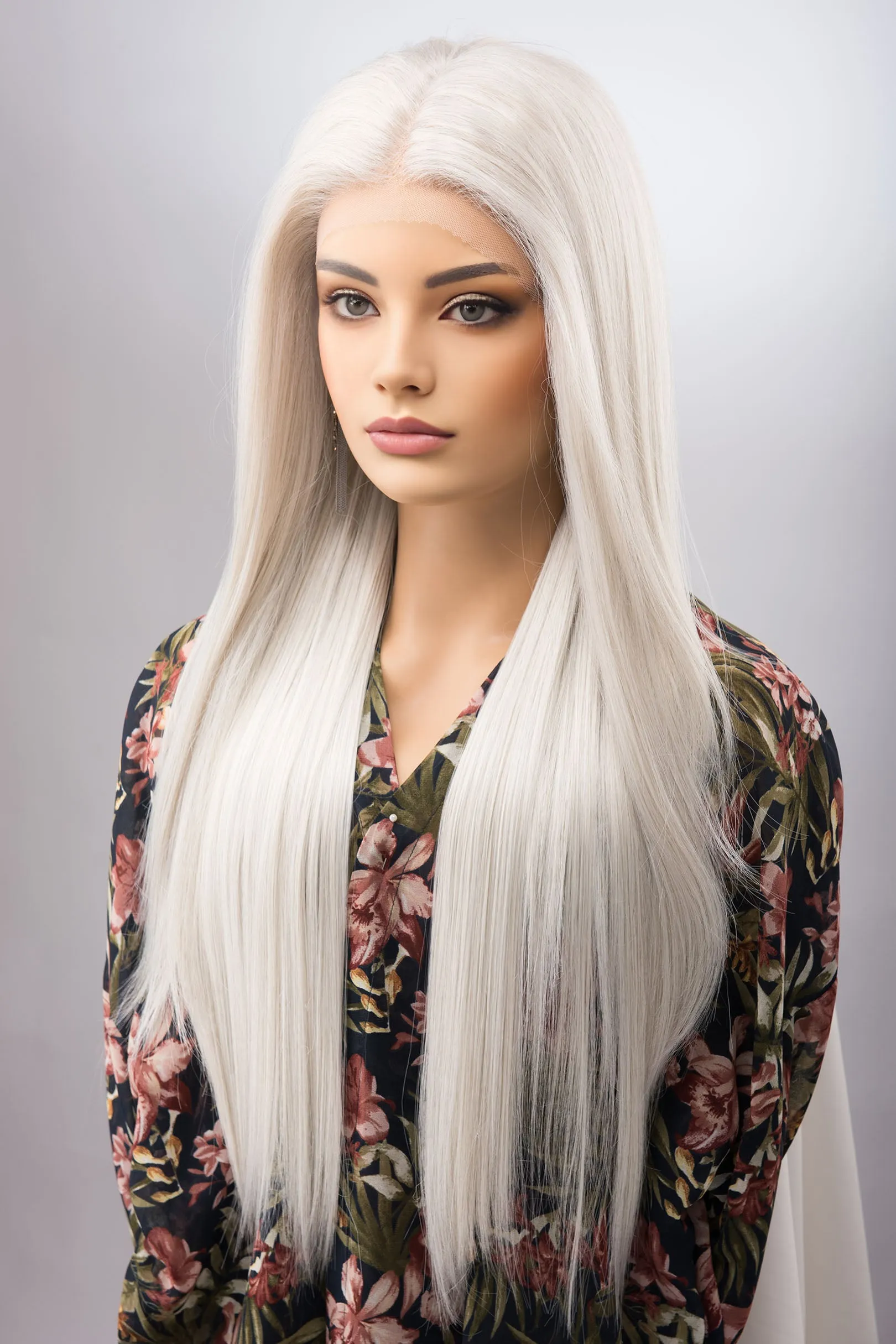 Icy Pearl White Wig Silver Gray Wig Straight Layered Grey Wig Drag Queen Wig Cosplay Wig Ciri Witcher Wig Elf Wig Alina Cosplay ONDINA sold by Her Wig Closet product image thumbnail 3
