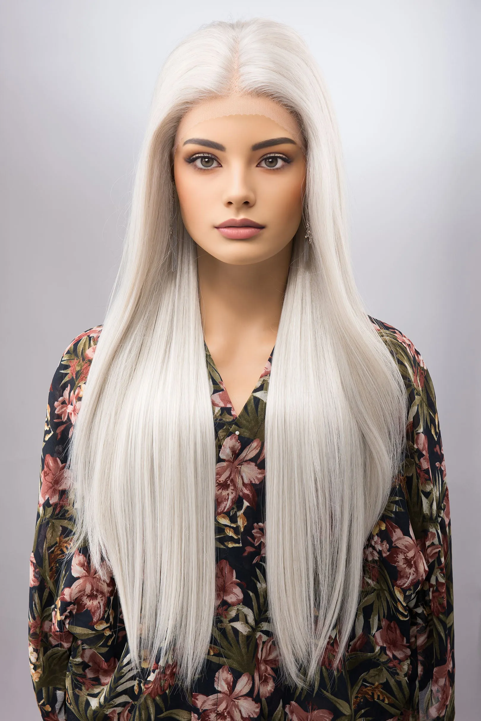 Icy Pearl White Wig Silver Gray Wig Straight Layered Grey Wig Drag Queen Wig Cosplay Wig Ciri Witcher Wig Elf Wig Alina Cosplay ONDINA sold by Her Wig Closet product image thumbnail 2