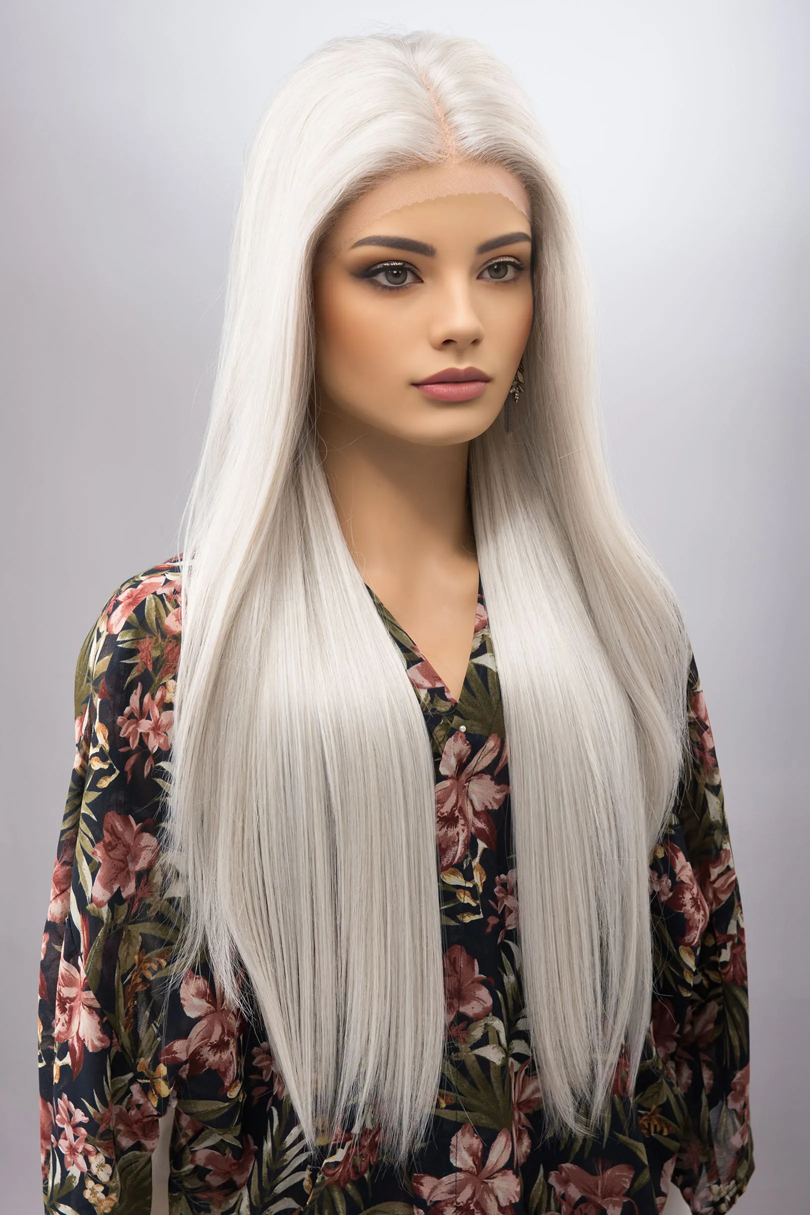 Icy Pearl White Wig Silver Gray Wig Straight Layered Grey Wig Drag Queen Wig Cosplay Wig Ciri Witcher Wig Elf Wig Alina Cosplay ONDINA sold by Her Wig Closet