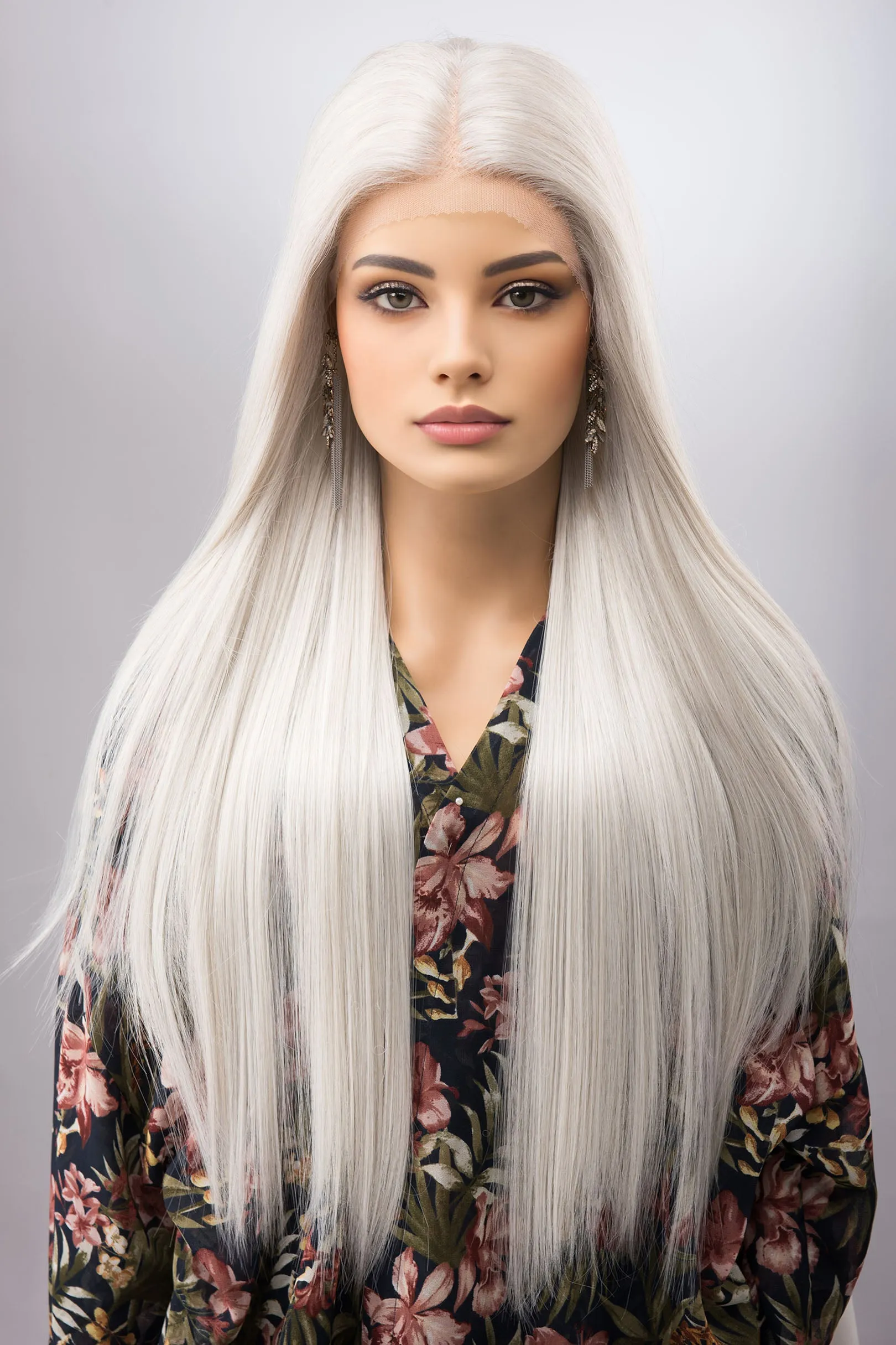 Icy Pearl White Wig Silver Gray Wig Straight Layered Grey Wig Drag Queen Wig Cosplay Wig Ciri Witcher Wig Elf Wig Alina Cosplay ONDINA sold by Her Wig Closet product image thumbnail 5