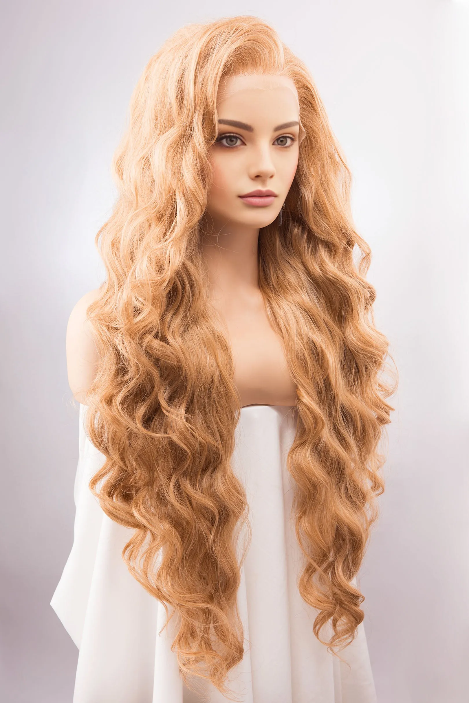 Strawberry Blonde Wig Long Blonde Lace Front Wig 13" X 4" Large Lace Wig Golden Blonde Wavy Wig Cosplay Wig Drag Queen Wig IDINA sold by Her Wig Closet