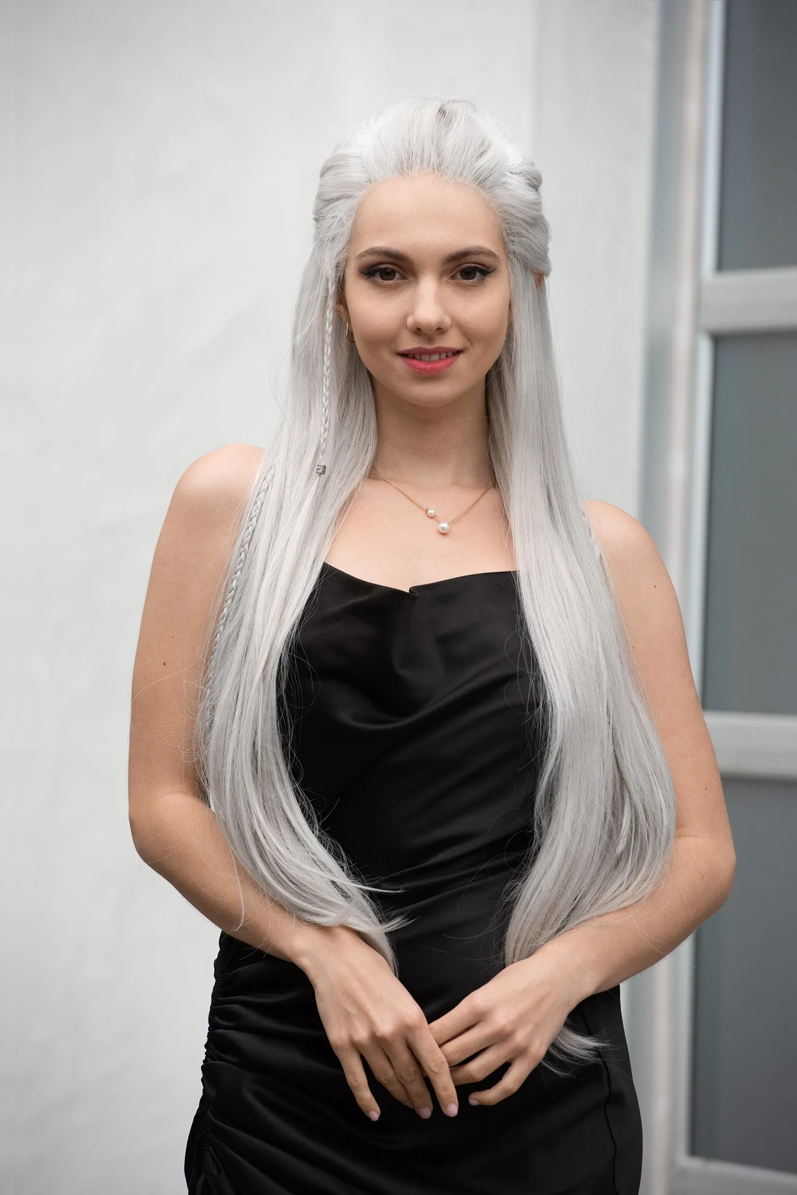 Pearl White Wig Icy Silver Wig White Silver Drag Wig White Blonde Wig White Cosplay Lace Front Wig White Drag Queen Wig Odella sold by Her Wig Closet