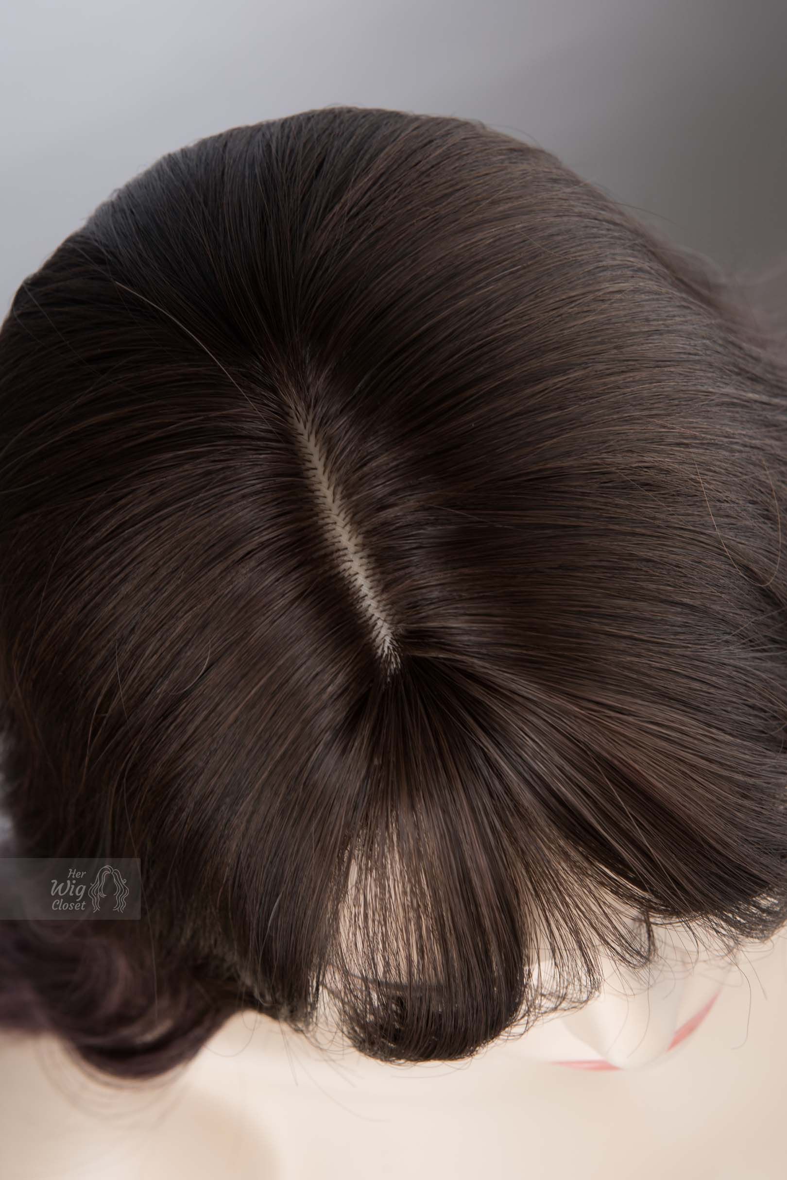 Brown Purple Ombre Wavy Wig with Bangs Synthetic Wig Lilian sold by Her Wig Closet product image thumbnail 8