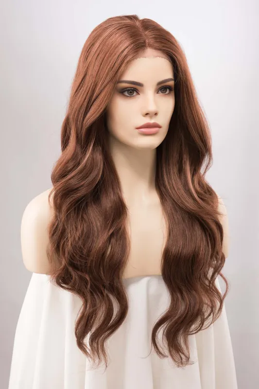 Golden Brown Wig Ginger Brown Lace Front Wig Dark Bronze Brown Wig Drag Queen Wig Chemo Hair Loss Wig Halloween Costume Wig VALE sold by Her Wig Closet
