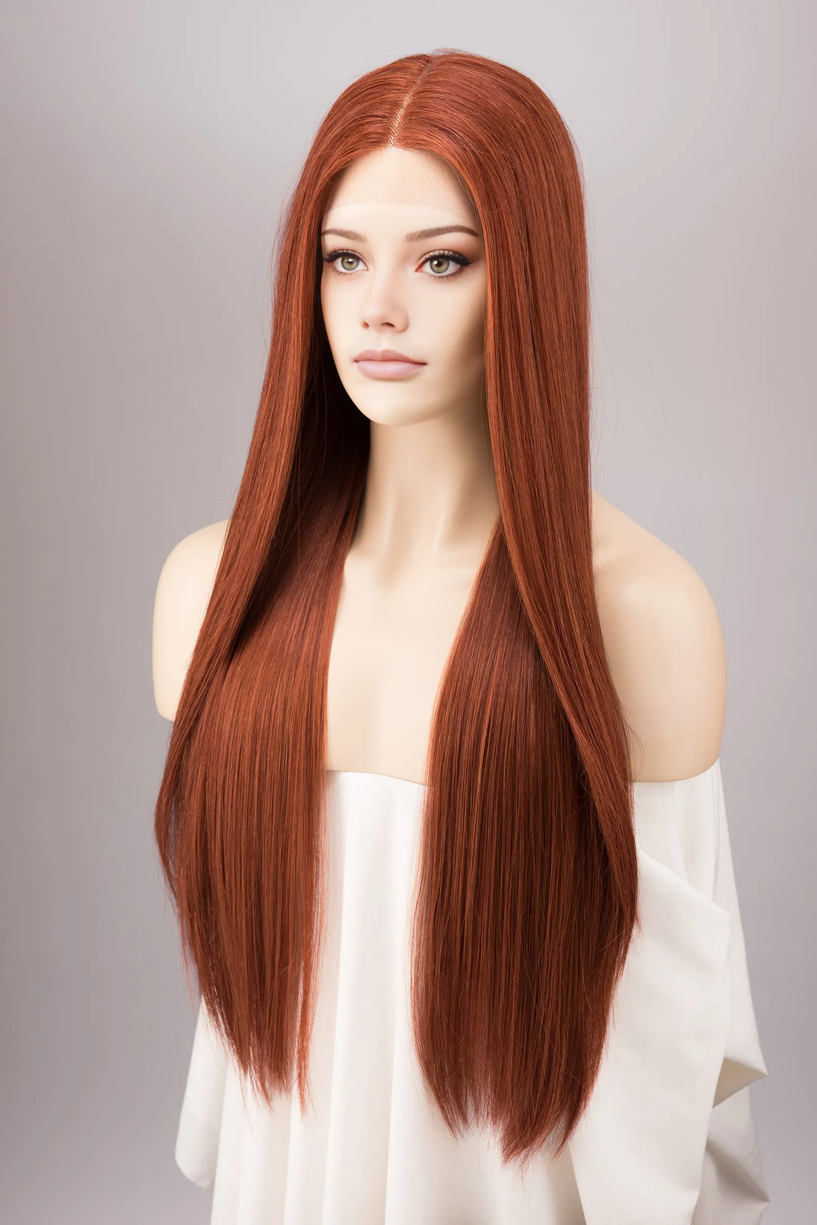 Auburn Ginger Red Long Straight Lace Front Wig Macey sold by Her Wig Closet product image thumbnail 3