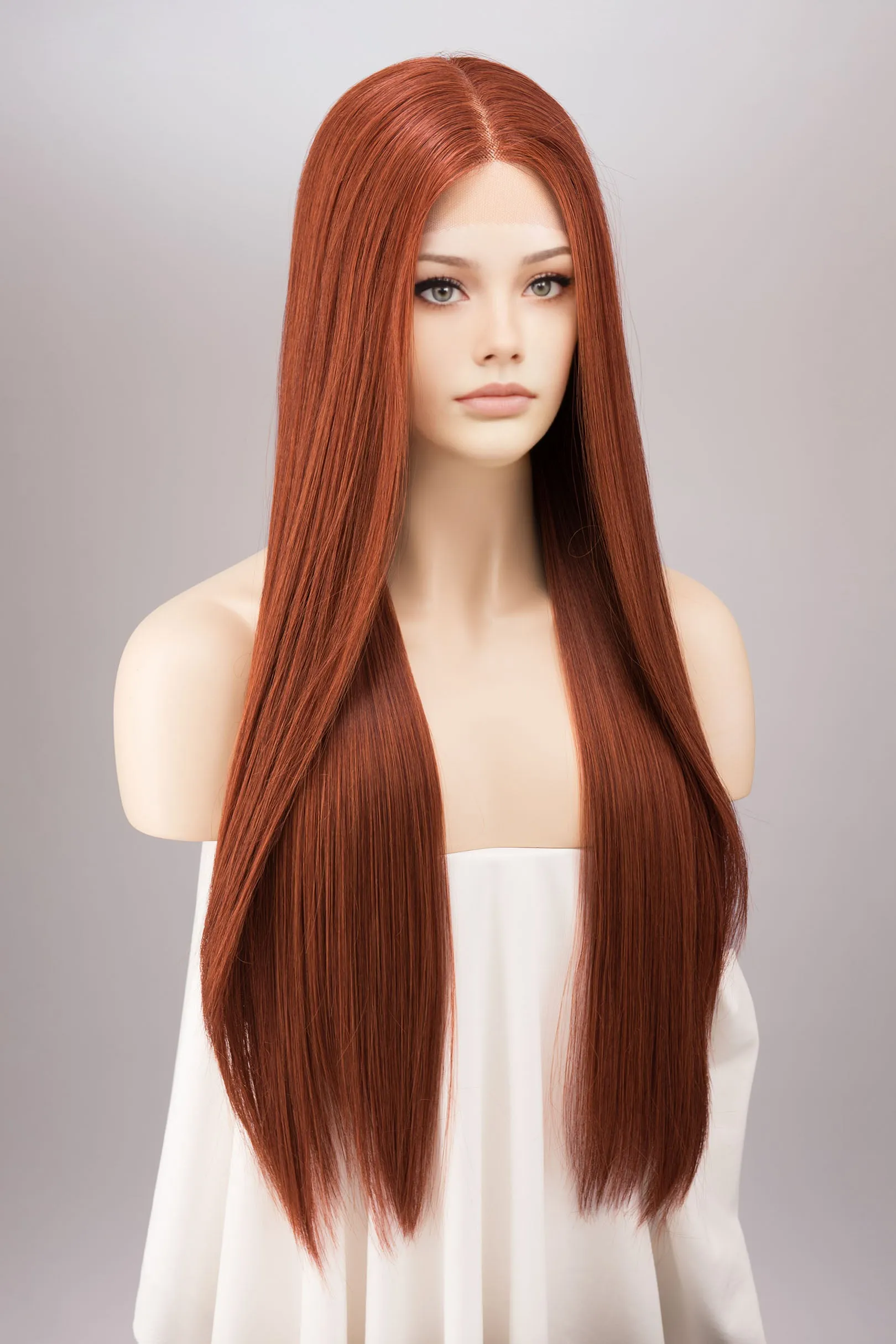 Auburn Ginger Red Long Straight Lace Front Wig Macey sold by Her Wig Closet product image thumbnail 2