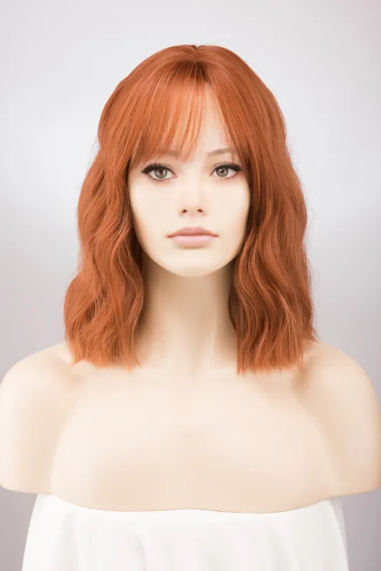 Ginger Orange Wavy Bob Wig Aisling made by Her Wig Closet