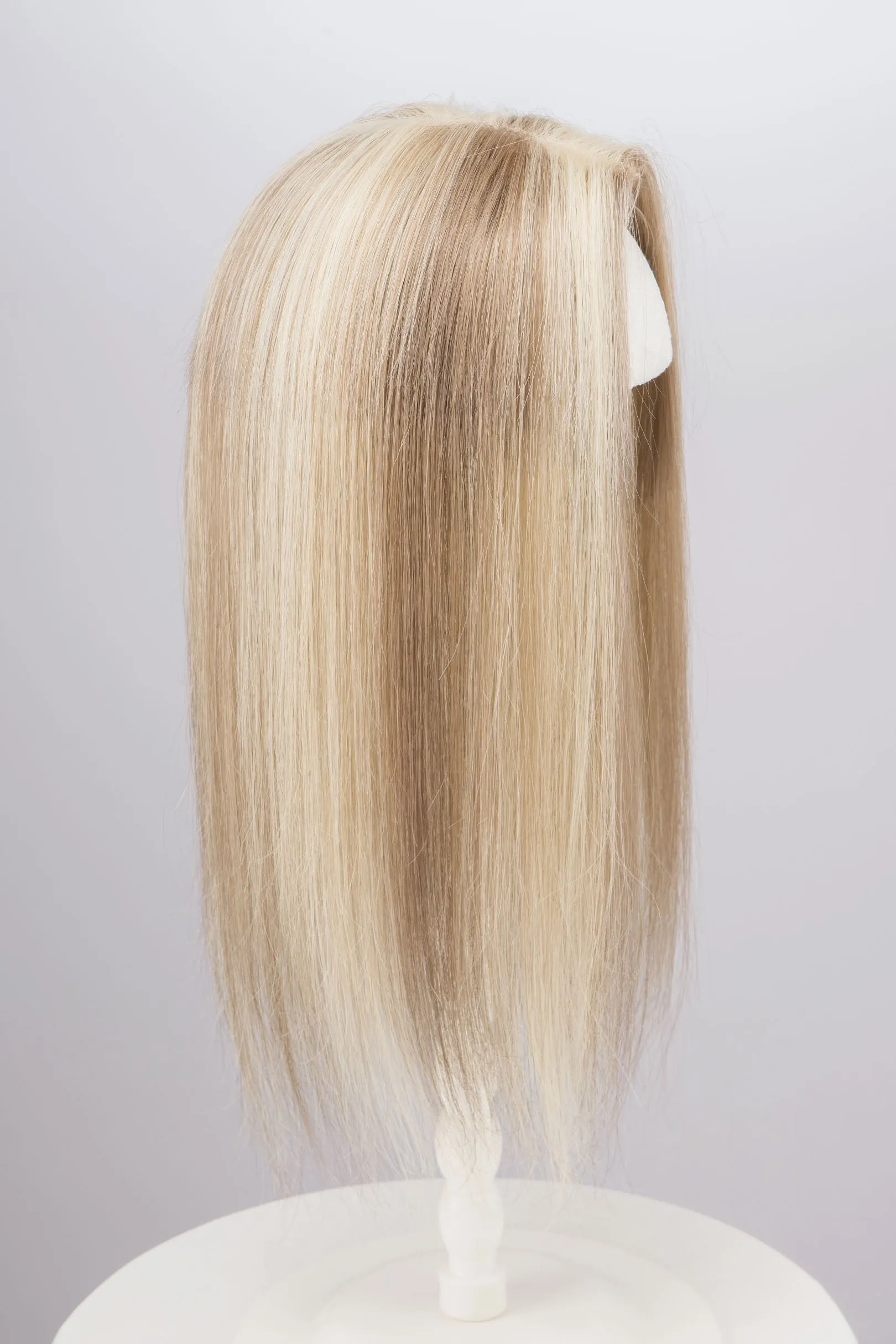 Golden Blonde Mono Top European Human Hair Topper 14 Inches sold by Her Wig Closet product image thumbnail 5