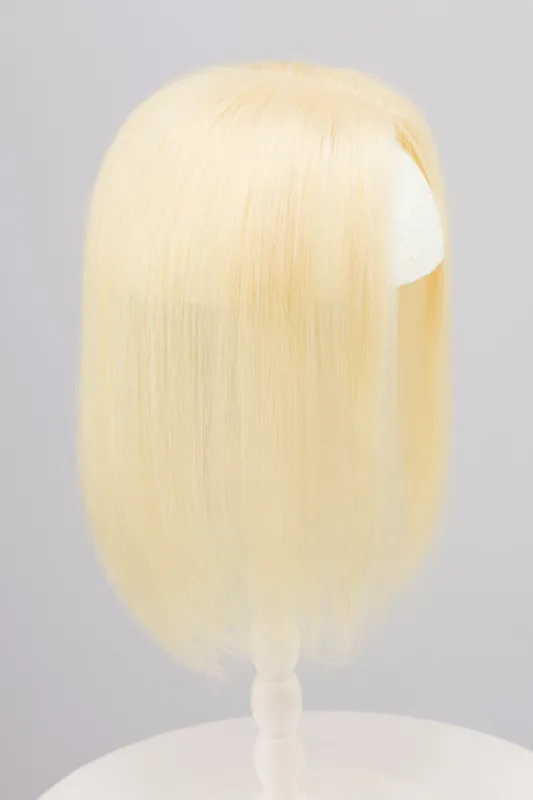 Platinum Blonde Mono Top European Human Hair Topper 10 Inches made by Her Wig Closet