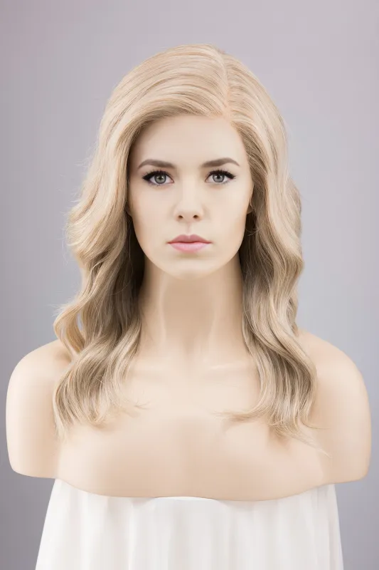 Ash Blonde Side Part Lace Front Wig Sue Storm made by Her Wig Closet