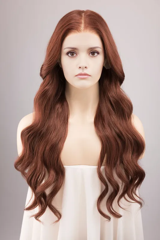 Alicent Hightower Wig  26" Auburn Wavy Lace Front Wig sold by Her Wig Closet