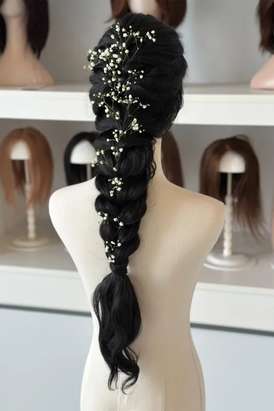 Black Wavy Lace Front Synthetic Hair Wedding Wig Mabel sold by Her Wig Closet