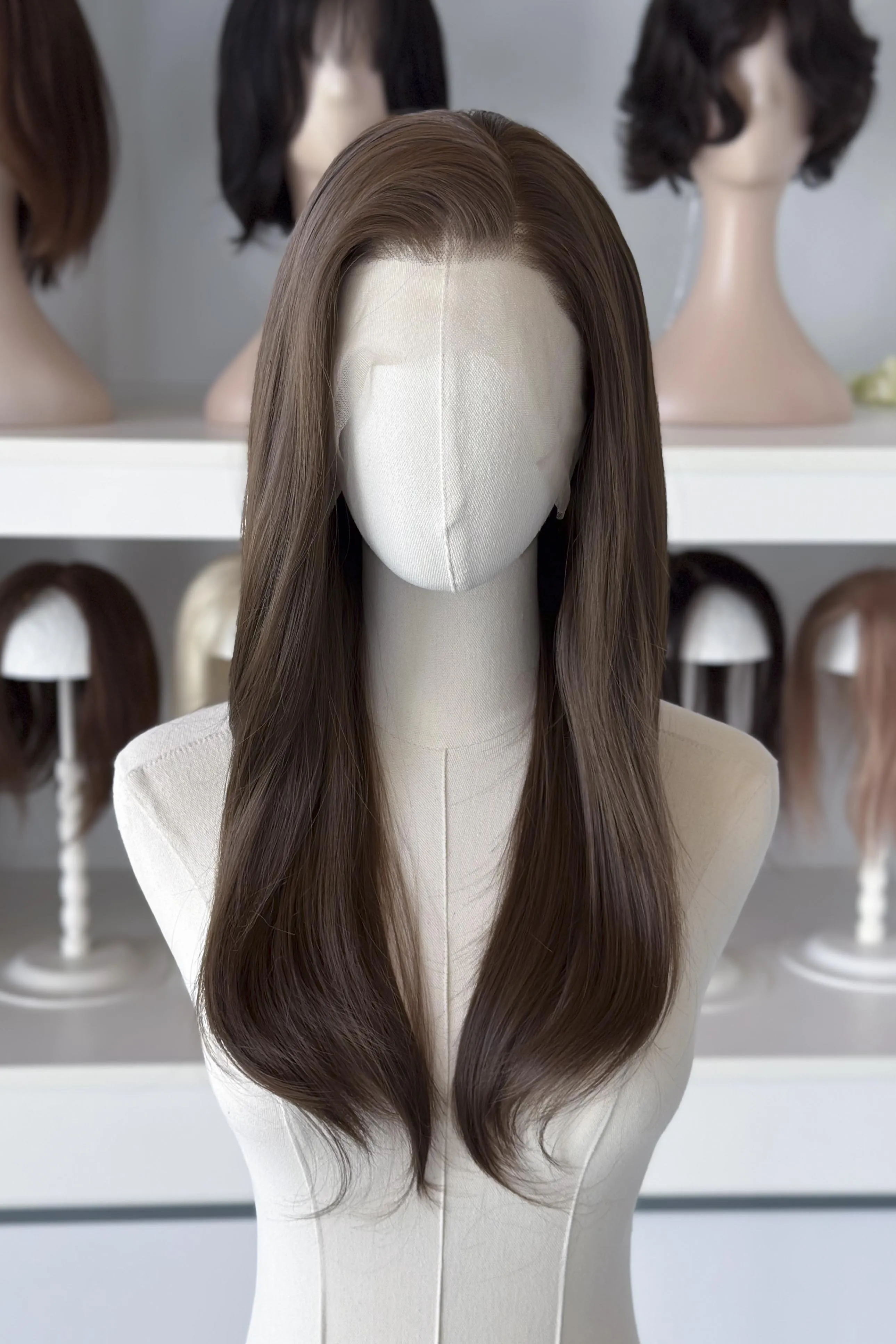 Natural Brown Straight Lace Front Wig Elin sold by Her Wig Closet