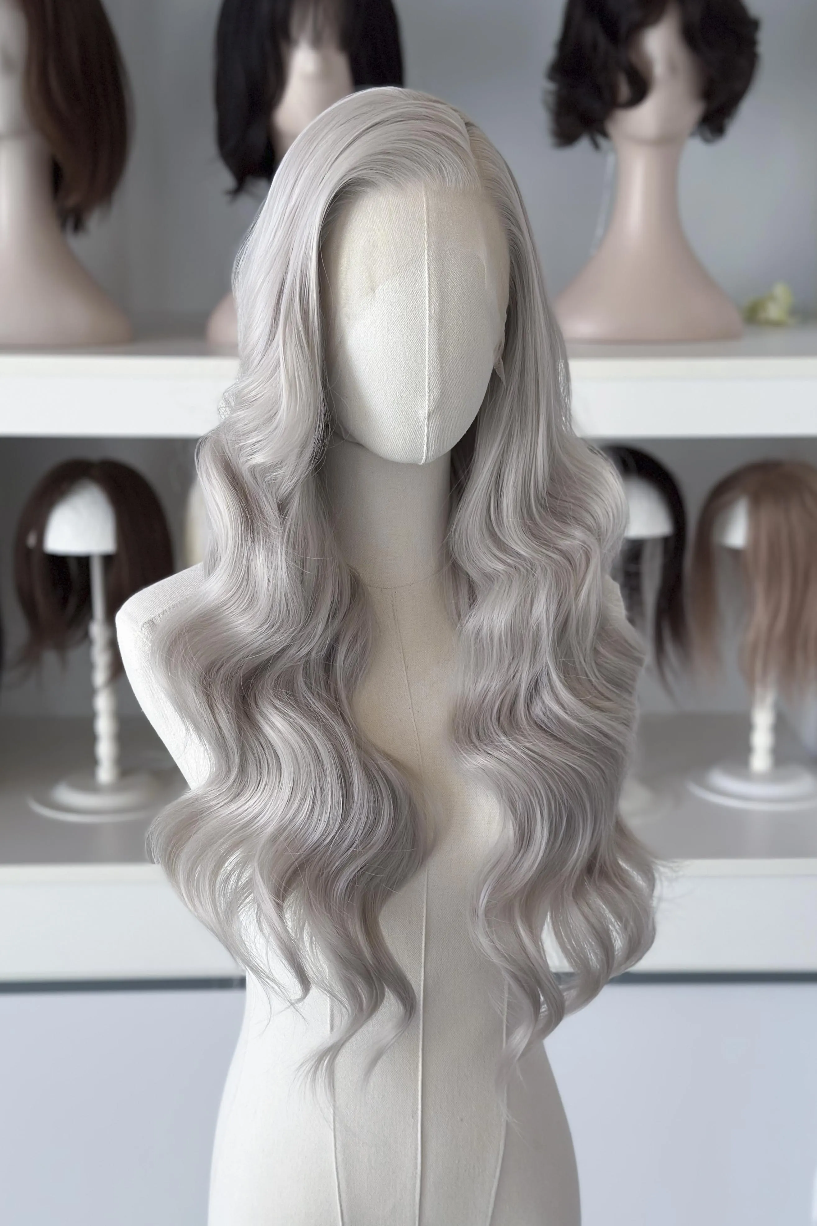 Silver Grey Wavy Lace Front Wig Oyku sold by Her Wig Closet product image thumbnail 2