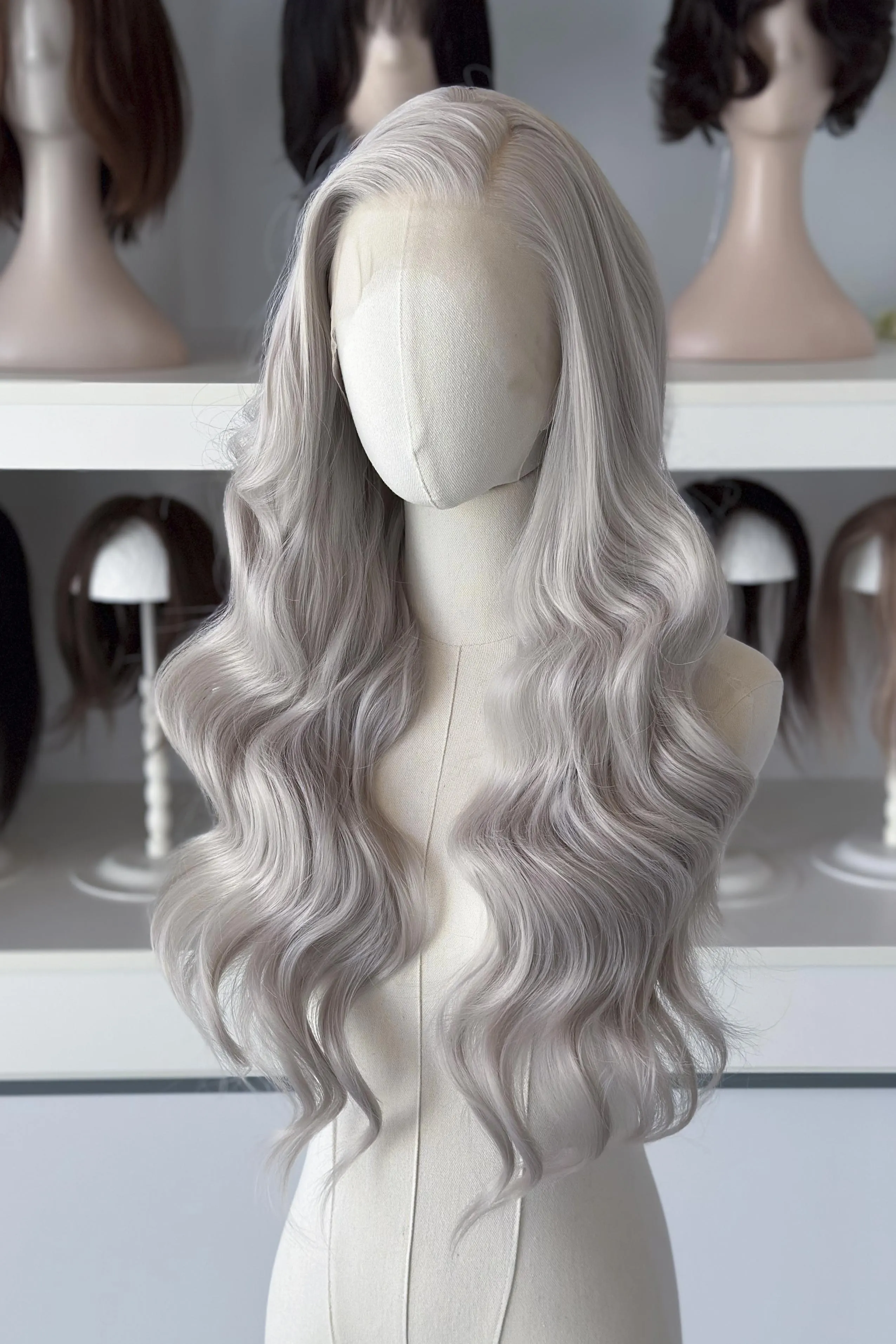 Silver Grey Wavy Lace Front Wig Oyku sold by Her Wig Closet product image thumbnail 5