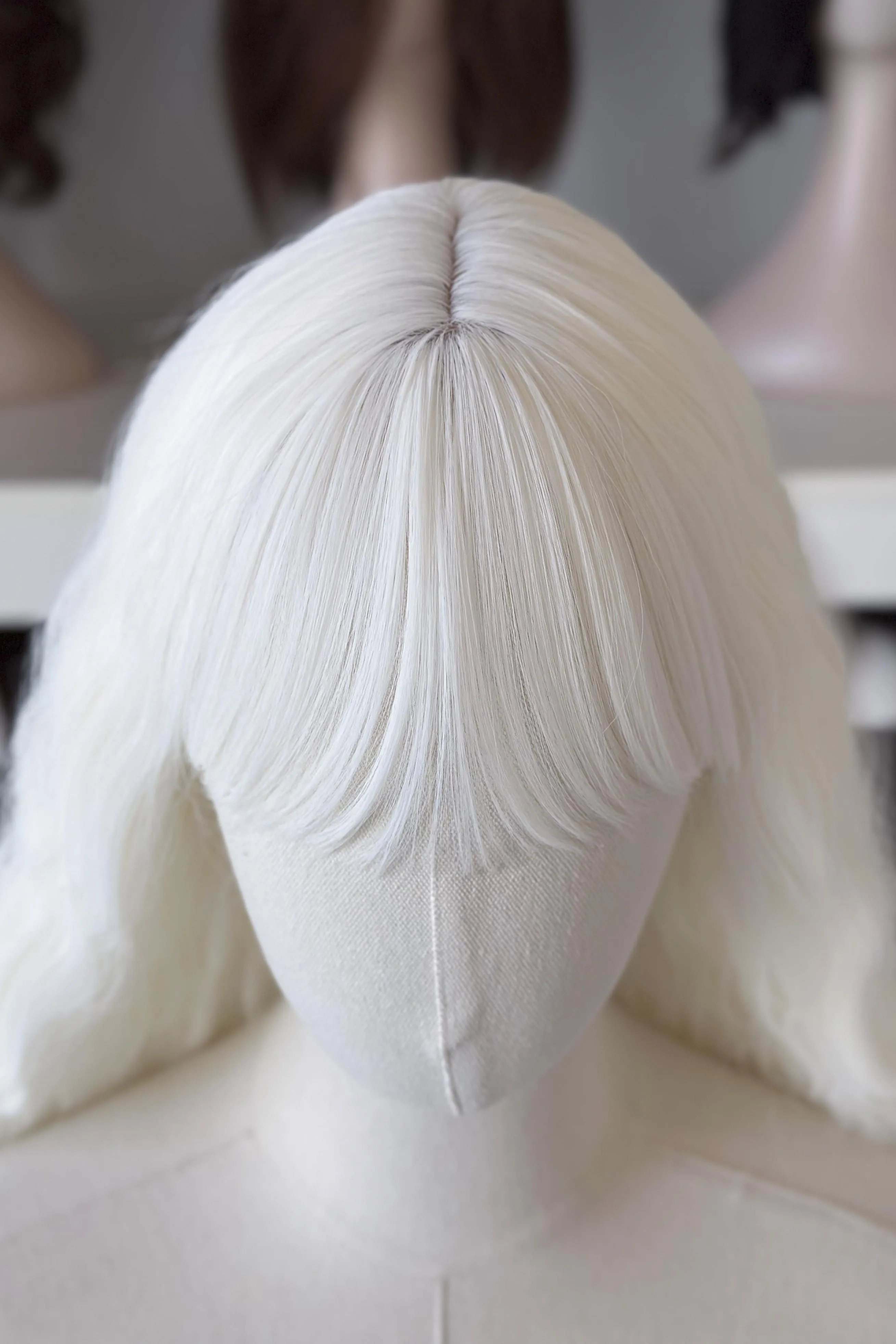 Platinum White Extra Long Wavy Wig with Bangs Thea sold by Her Wig Closet product image thumbnail 5