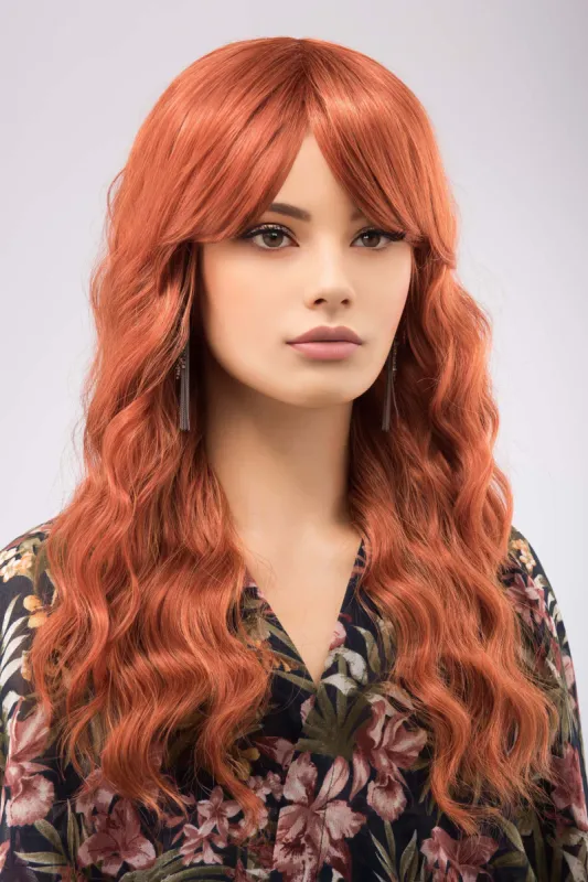 Ginger Wavy Synthetic Wig with Bangs Maisie sold by Her Wig Closet