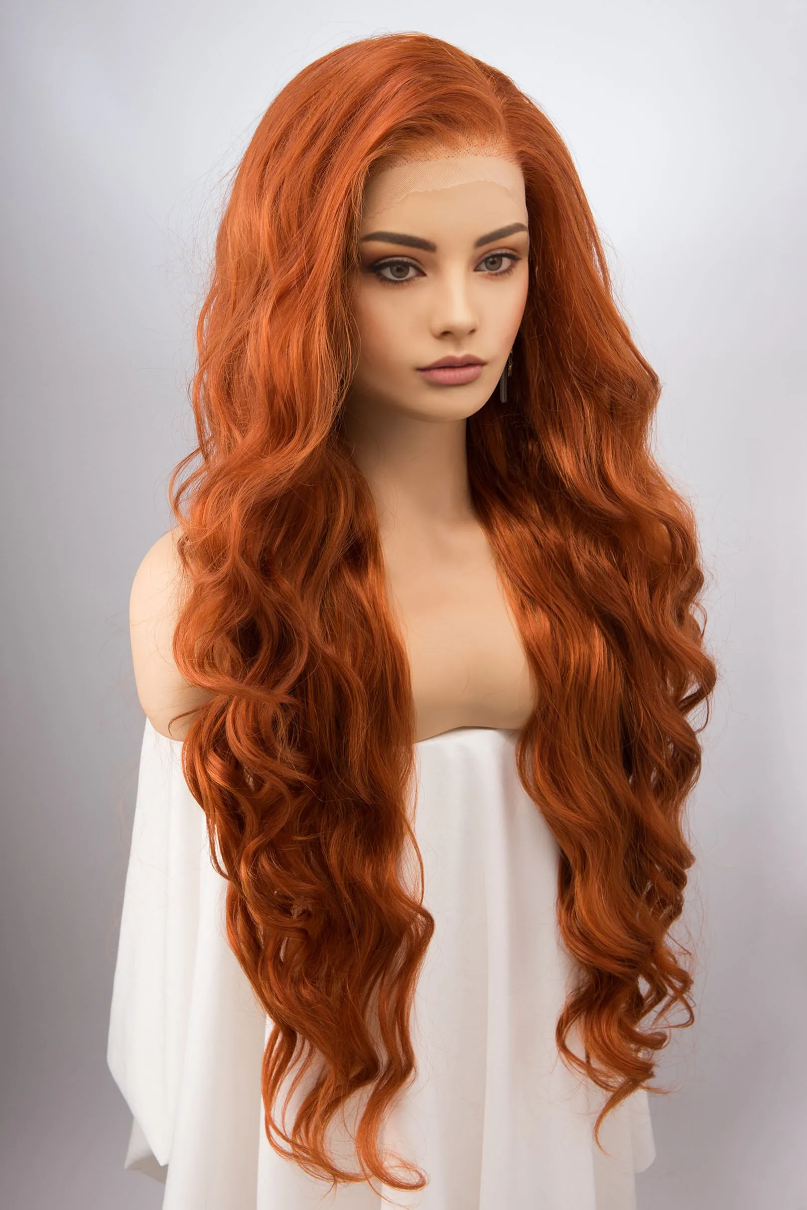 Ginger Red Head Lace Synthetic Wig Rooney sold by Her Wig Closet