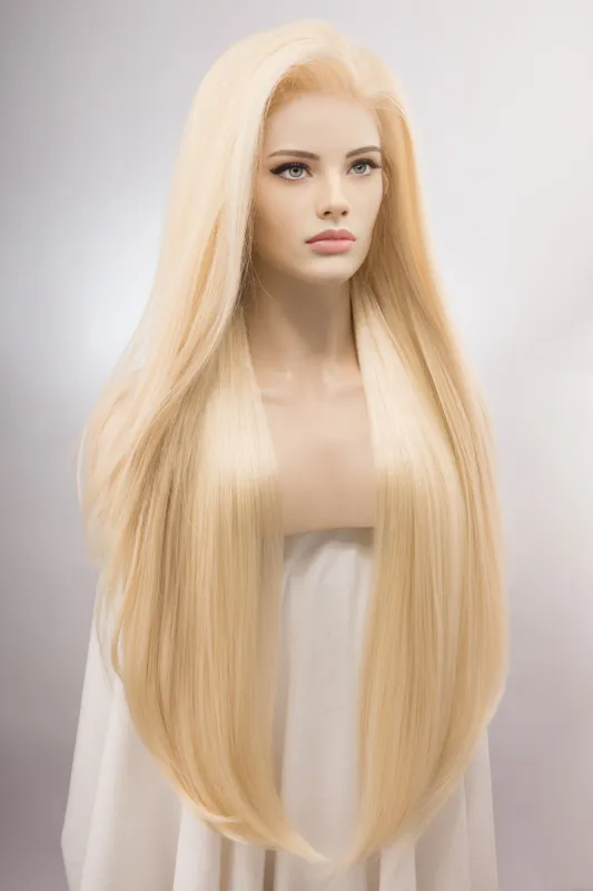 Light Blonde Straight Lace Front Synthetic Wig Ines sold by Her Wig Closet