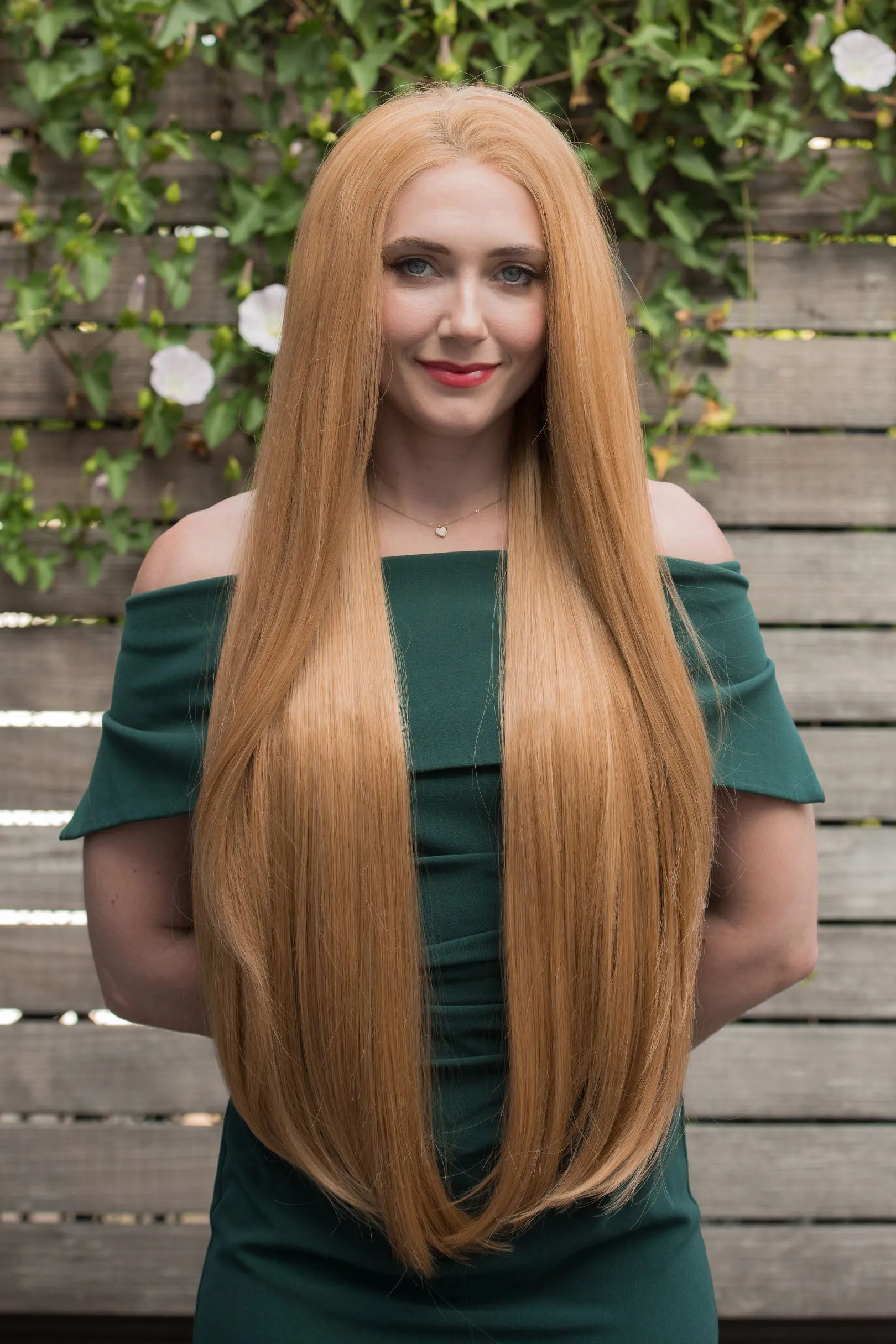 Strawberry Blonde Straight Lace Front Synthetic Wig Ivana sold by Her Wig Closet