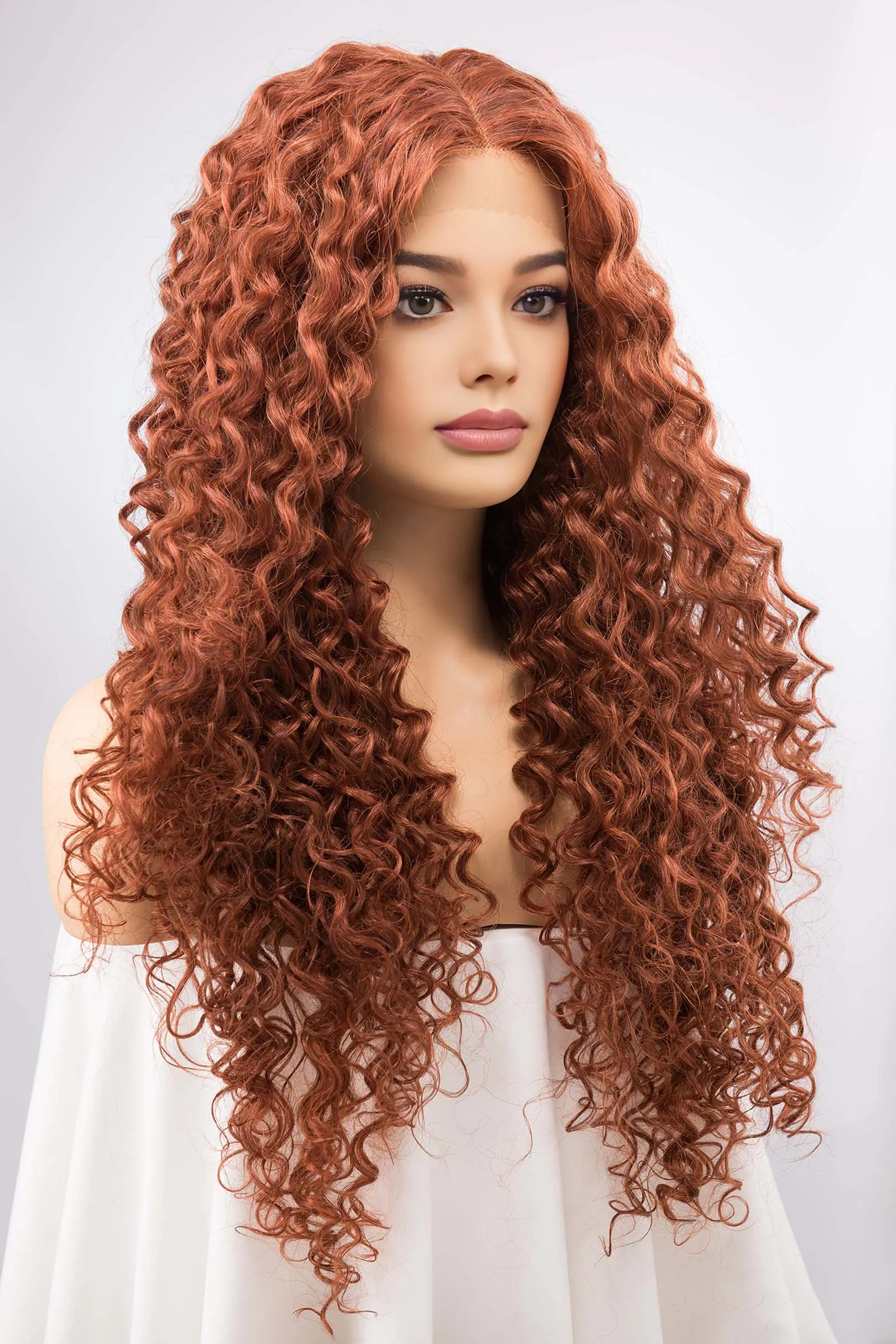 Ginger Curly Lace Front Synthetic Wig Autumn sold by Her Wig Closet