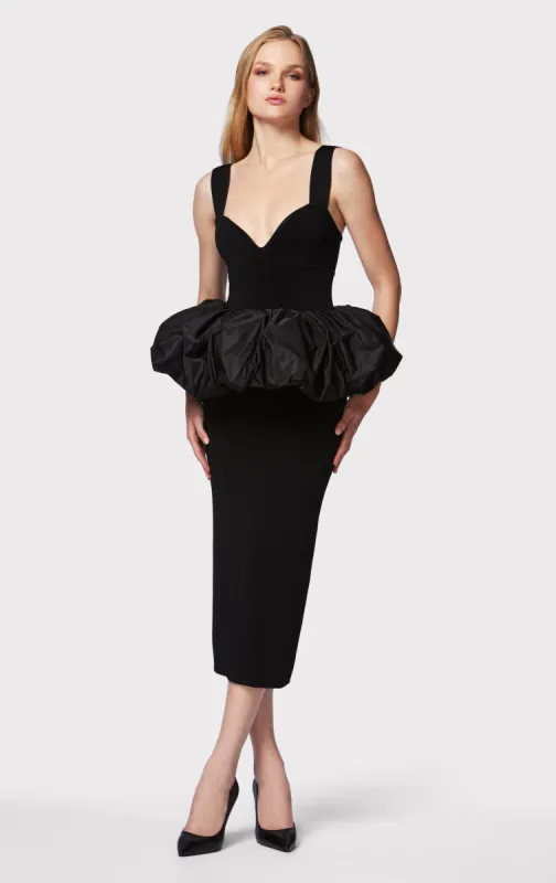 RUCHED NYLON PEPLUM MIDI DRESS sold by Herve Leger