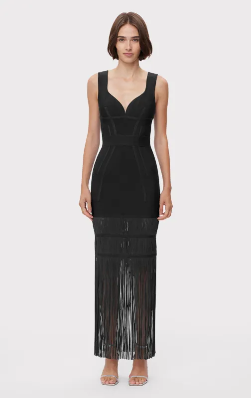 SWEETHEART FRINGE S/L GOWN sold by Herve Leger