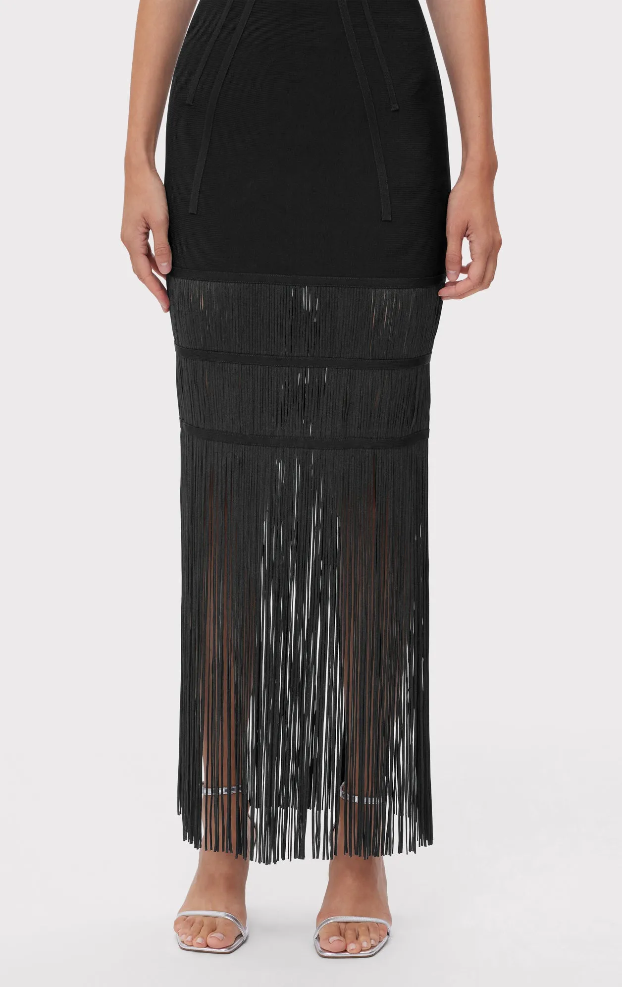 SWEETHEART FRINGE S/L GOWN sold by Herve Leger product image thumbnail 5