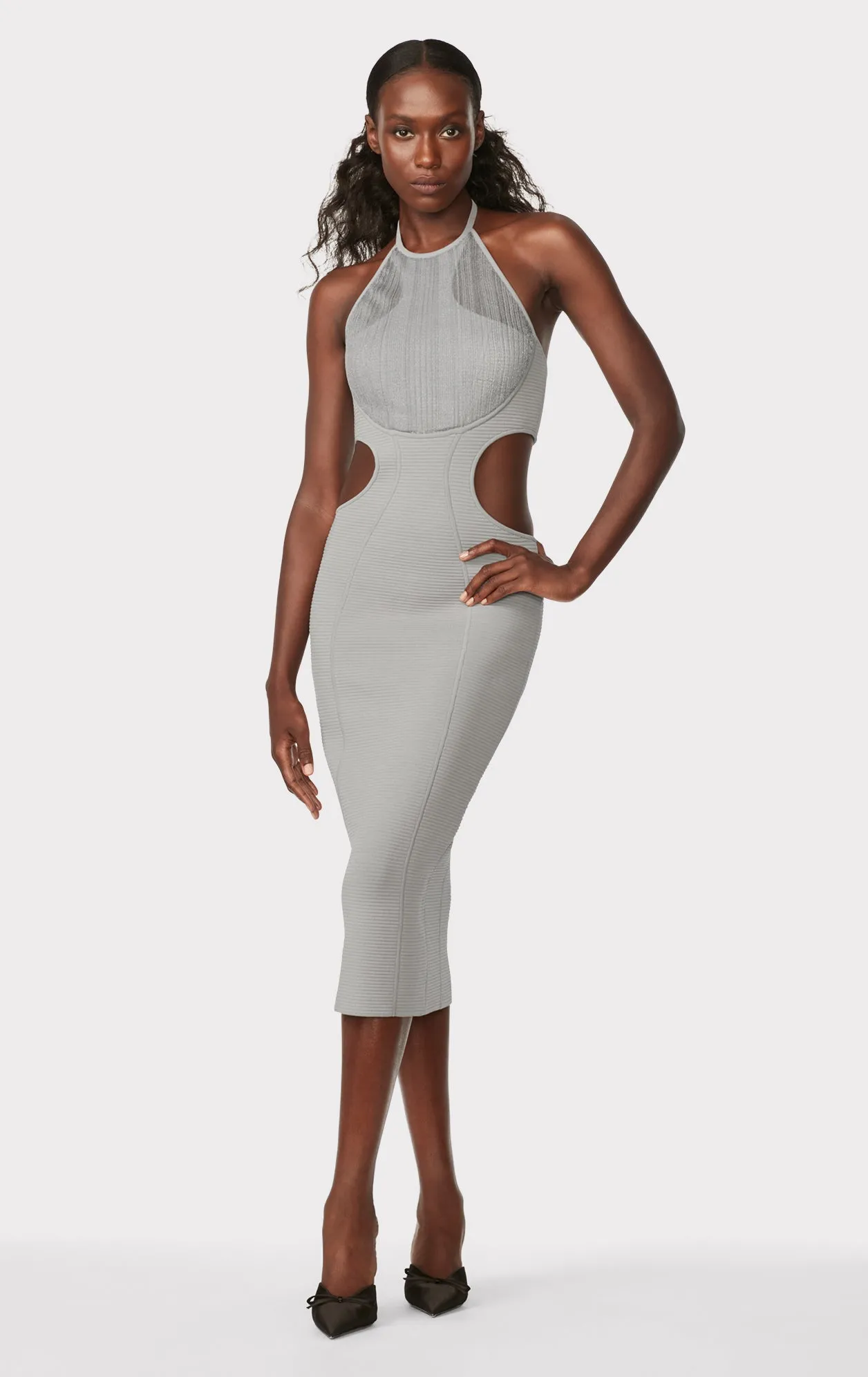 HERVÉ LÉGER X LAW ROACH DAYA Sheer Layered Midi Dress sold by Herve Leger product image thumbnail 4