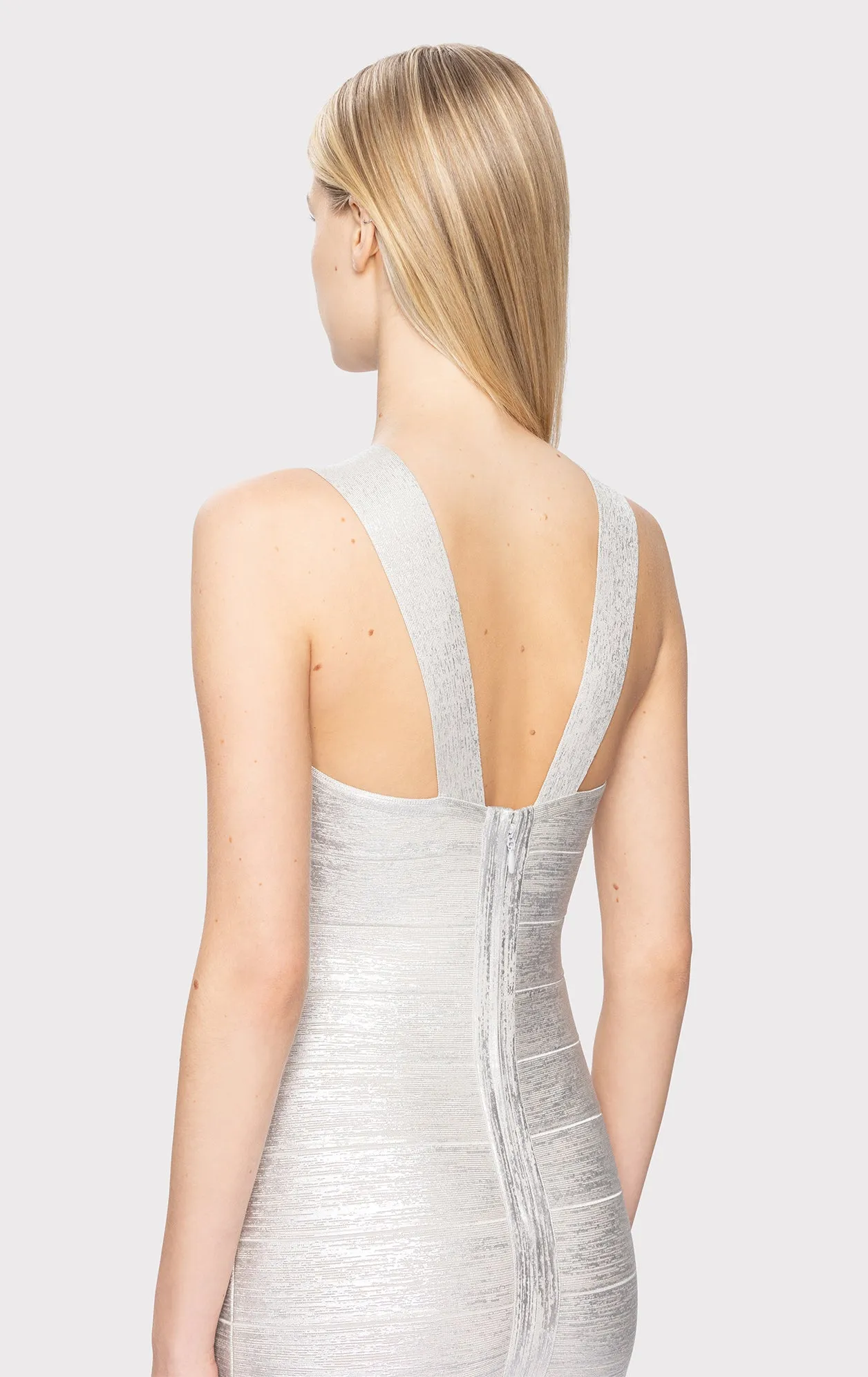 FOIL HALTER MINI DRESS sold by Herve Leger product image thumbnail 3