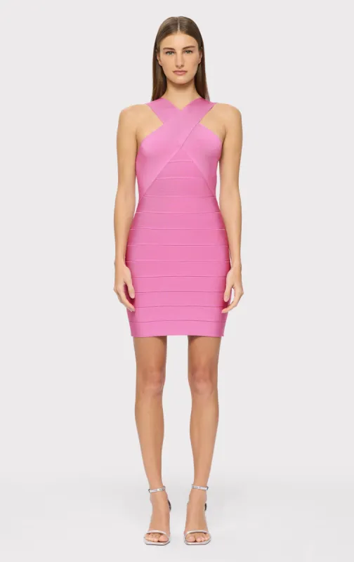 CROSSOVER HALTER MINI DRESS sold by Herve Leger
