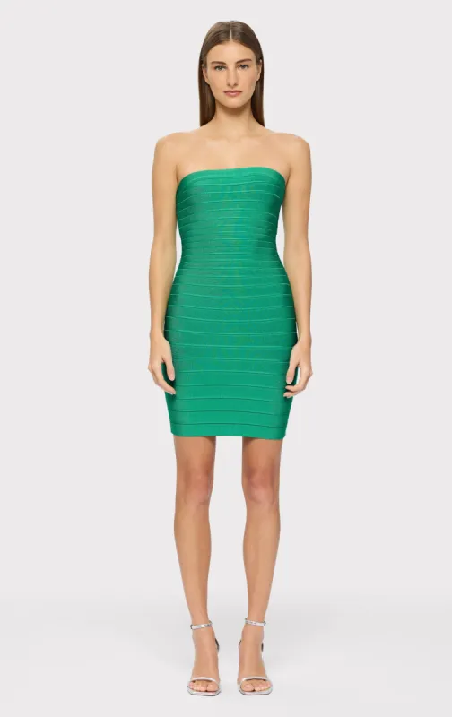 STRAPLESS BANDED PENCIL DRESS sold by Herve Leger