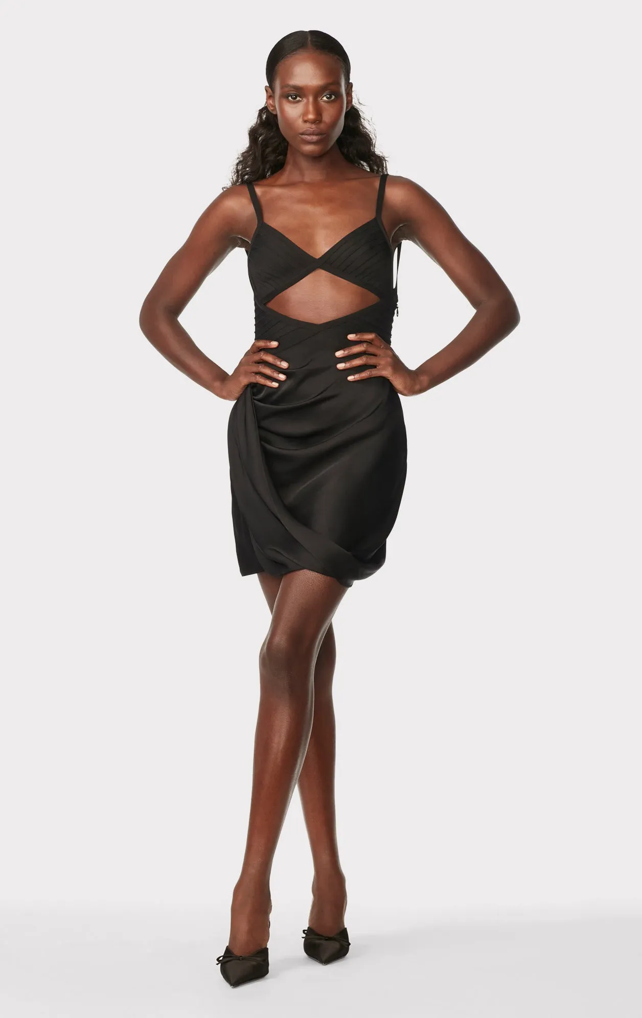 DRAPED CUTOUT MINI DRESS sold by Herve Leger