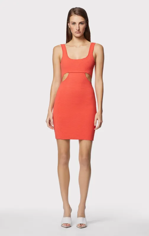 OTTOMAN SCOOP NECK CUT OUT MINI DRESS sold by Herve Leger