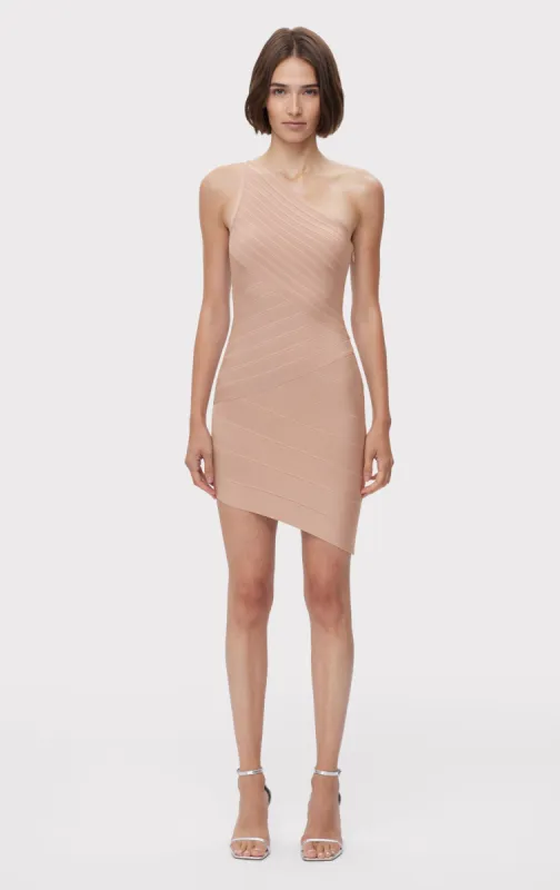 ICON ASYMMETRICAL MINI DRESS sold by Herve Leger