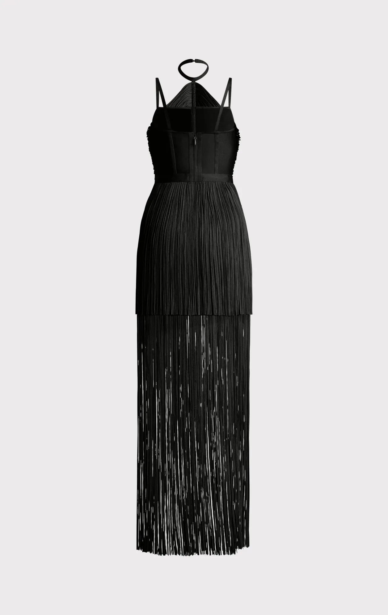 DRAPED FRINGE STRAPPY HALTER GOWN sold by Herve Leger product image thumbnail 3