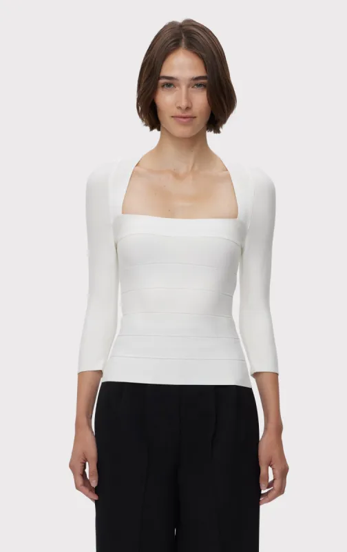 ICON SQUARE NECK 3/4 SLEEVE sold by Herve Leger