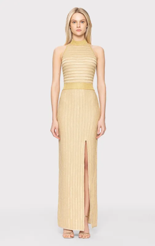 LUREX EYELASH MOCK NECK GOWN sold by Herve Leger