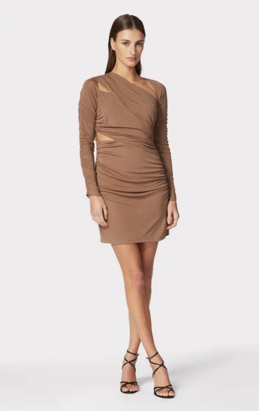 RUCHED JERSEY ASYMMETRIC MINI DRESS sold by Herve Leger