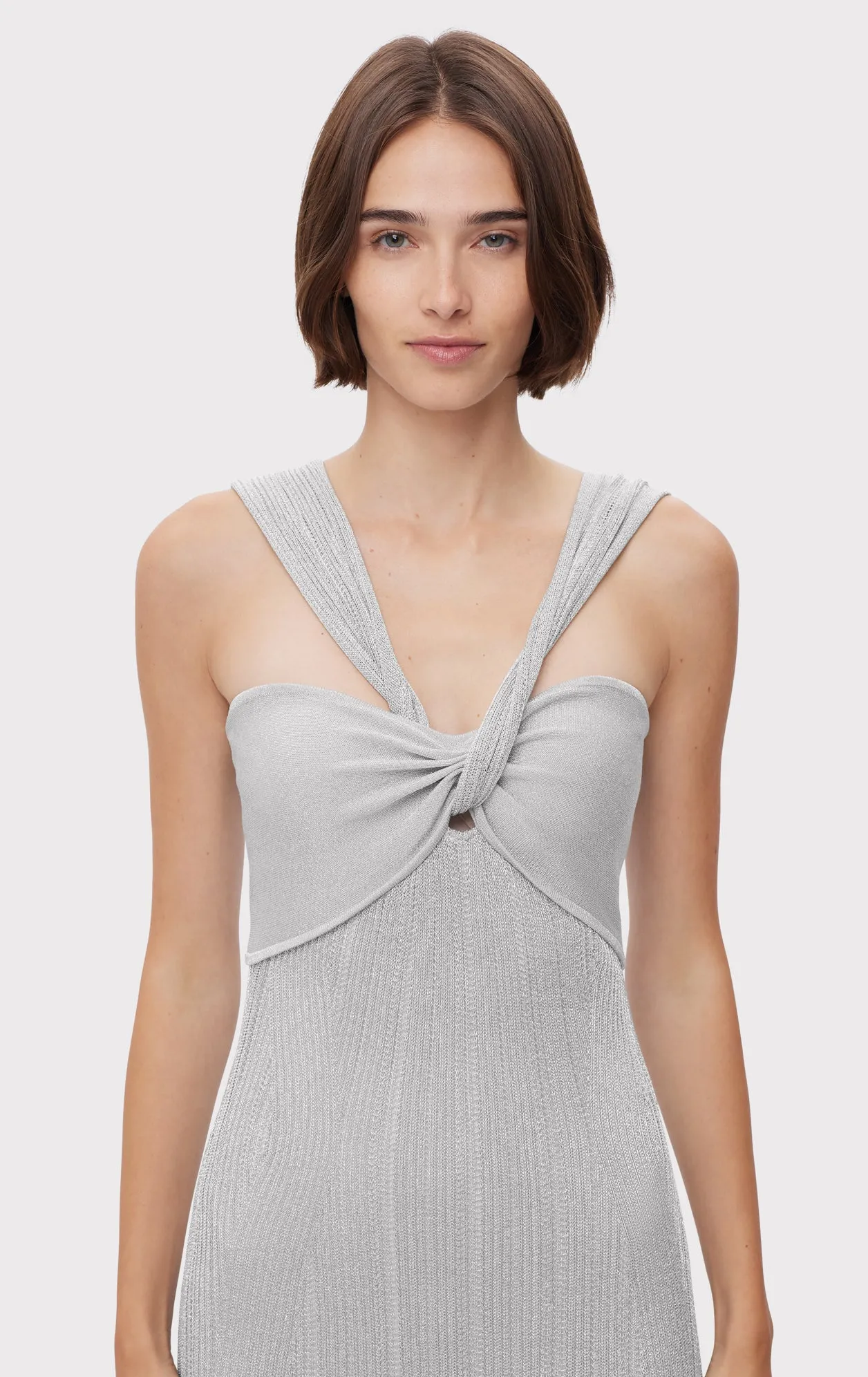 METALLIC TEXTURED RIB GOWN sold by Herve Leger product image thumbnail 4