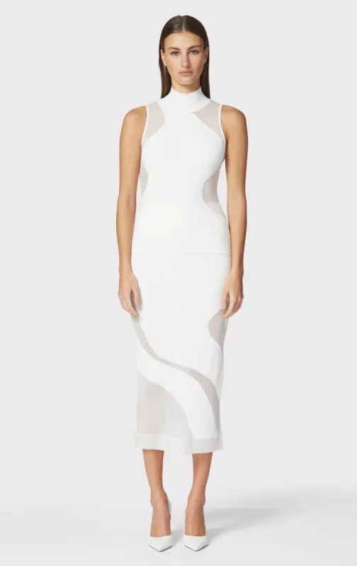 OPAQUE SHEER RIB MOCK NECK TOP sold by Herve Leger