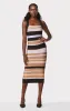 HERVÉ LÉGER X LAW ROACH STRIPED BANDAGE MIDI DRESS sold by Herve Leger