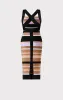 HERVÉ LÉGER X LAW ROACH STRIPED BANDAGE MIDI DRESS sold by Herve Leger
