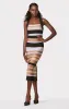 HERVÉ LÉGER X LAW ROACH STRIPED BANDAGE MIDI DRESS sold by Herve Leger