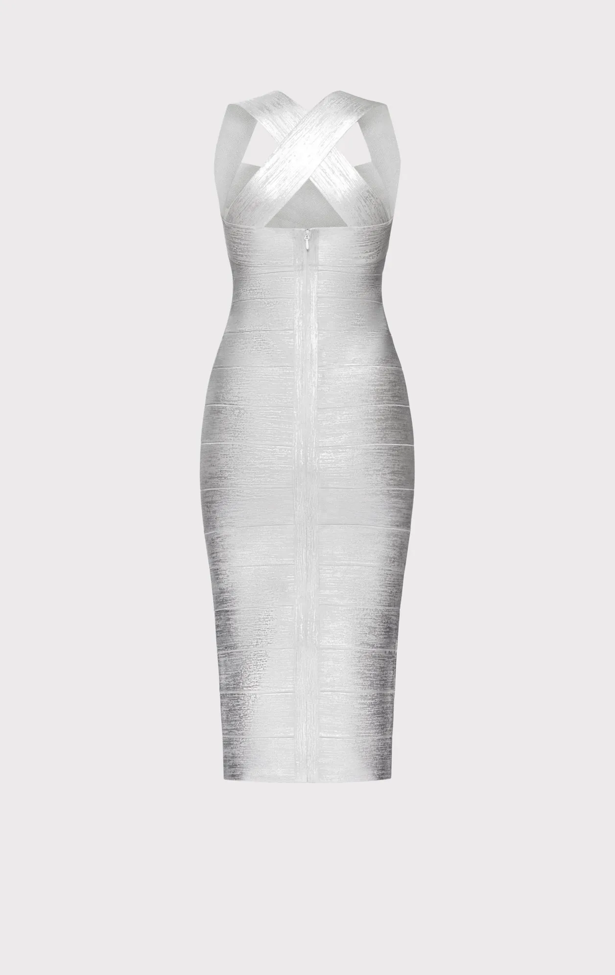 FOIL HALTER X-BACK MIDI DRESS sold by Herve Leger product image thumbnail 3