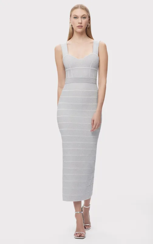 TEXTURED LUREX SWEETHEART GOWN sold by Herve Leger