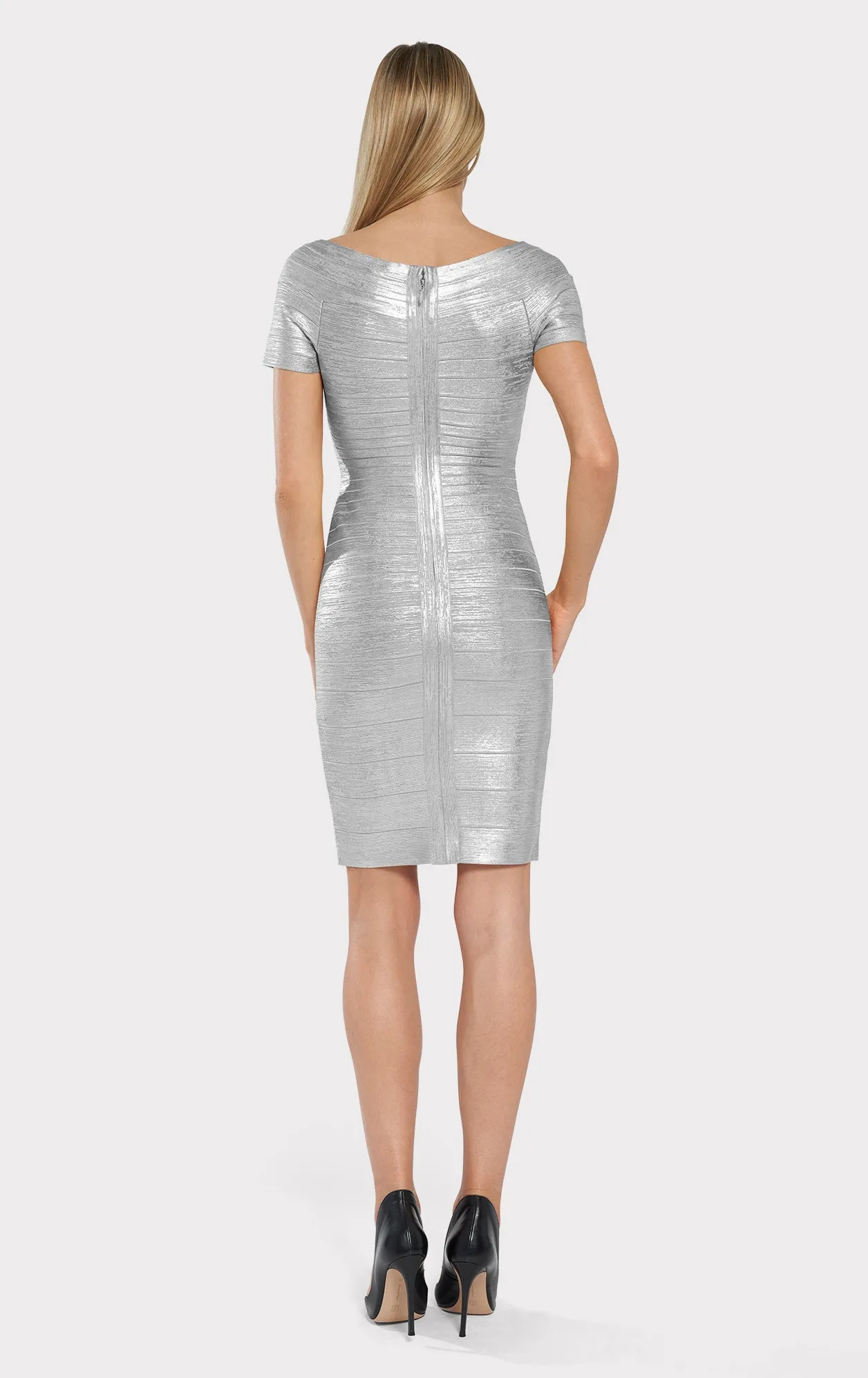 OFF SHOULDER BANDAGE DRESS FOIL sold by Herve Leger product image thumbnail 5