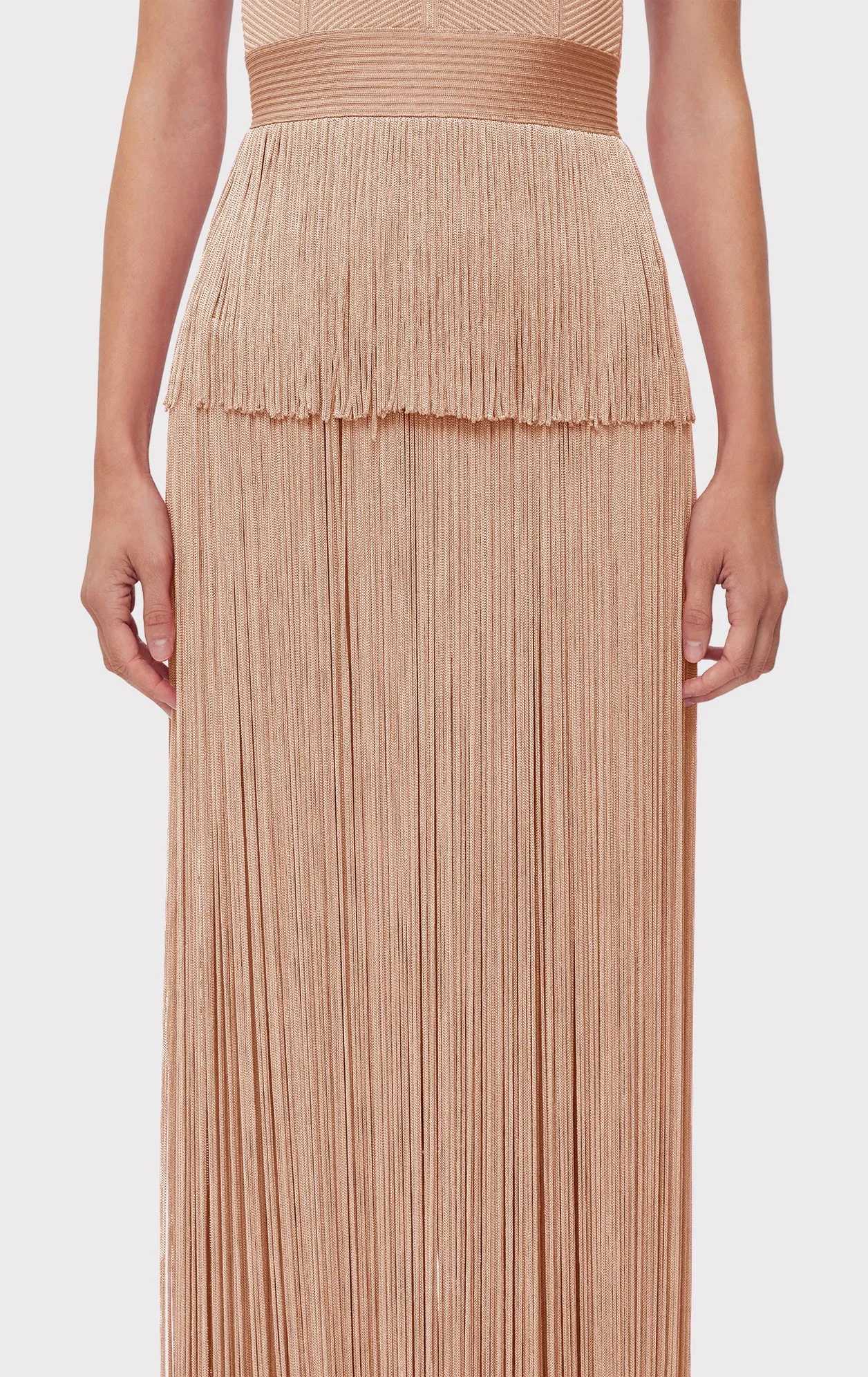 ICON METALLIC OTTOMAN FRINGE GOWN sold by Herve Leger product image thumbnail 4