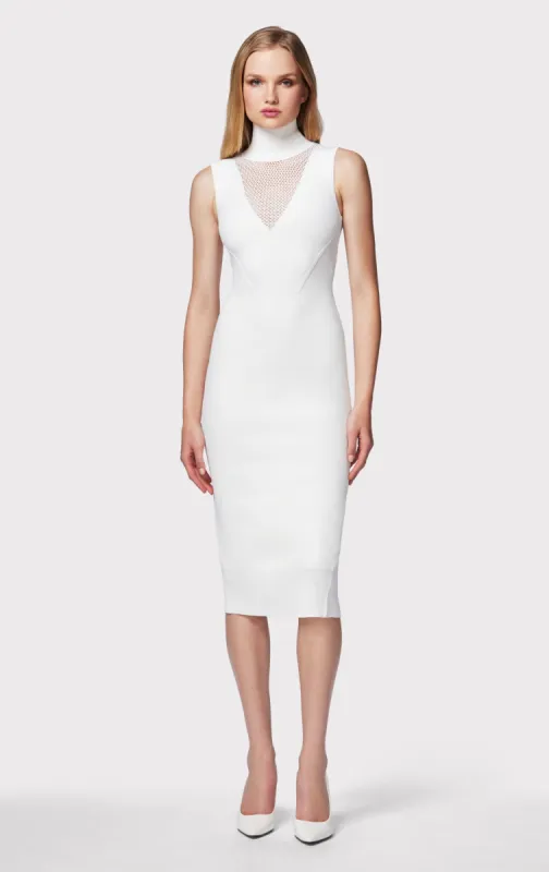 MIXED POINTELLE MIDI DRESS sold by Herve Leger